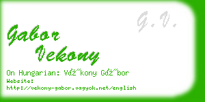 gabor vekony business card